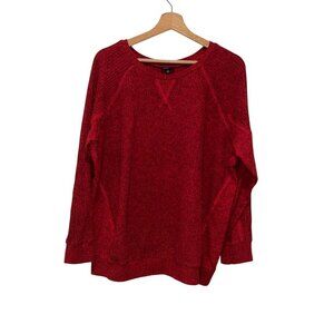 Torrid Red Textured Knit Crew Neck Long Sleeve Pullover Sweater Women's Size 1x